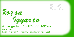 rozsa igyarto business card